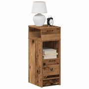 Nachtkastjes 2 st 25x31x66 cm oud houtkleurig