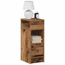Nachtkastjes 2 st met lade 25x31x66 cm oud houtkleurig