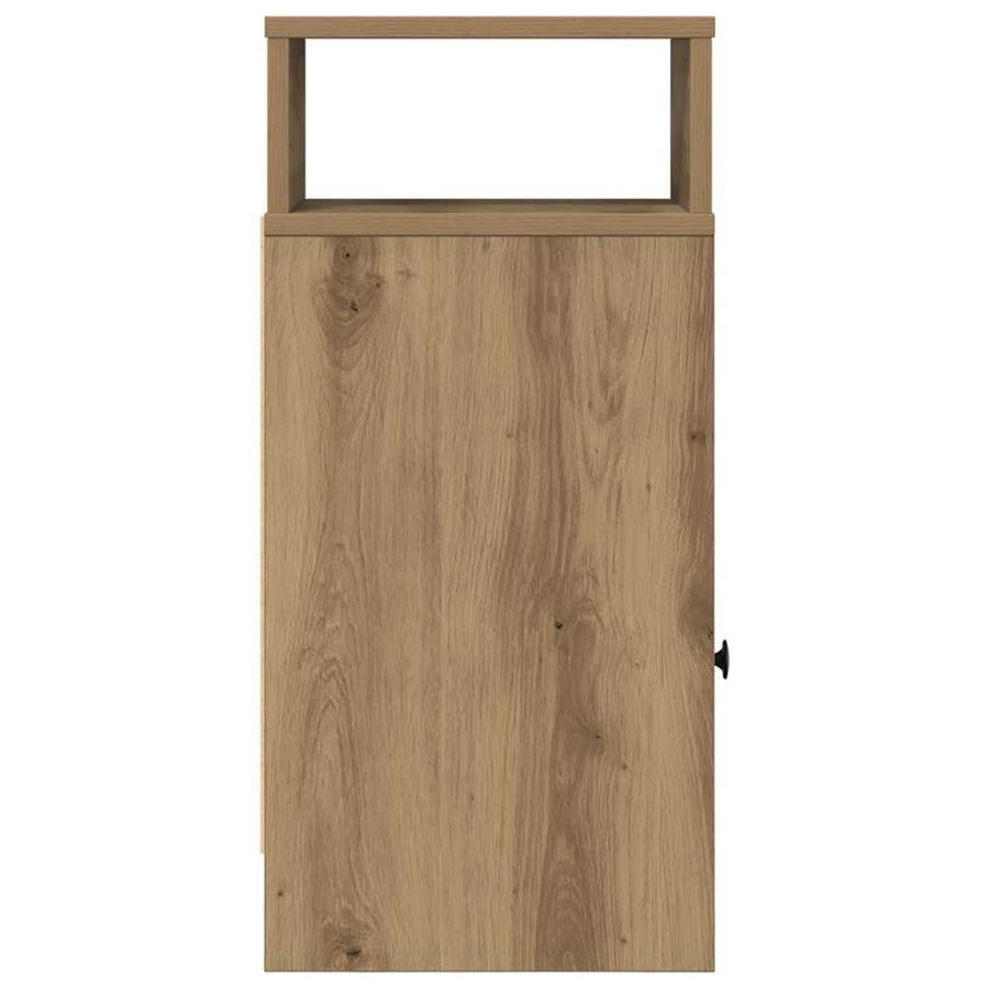 Nachtkastje met lade 25x31x66 cm artisanaal eikenkleurig