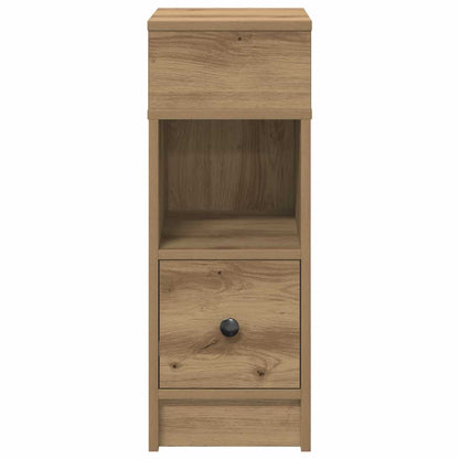 Nachtkastjes 2 st met lade 25x31x66 cm artisanaal eikenkleurig