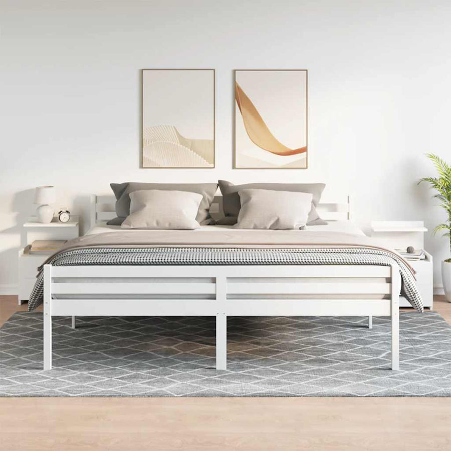 Nachtkastjes 2 st met 2 lades wit 40x36,5x62 cm