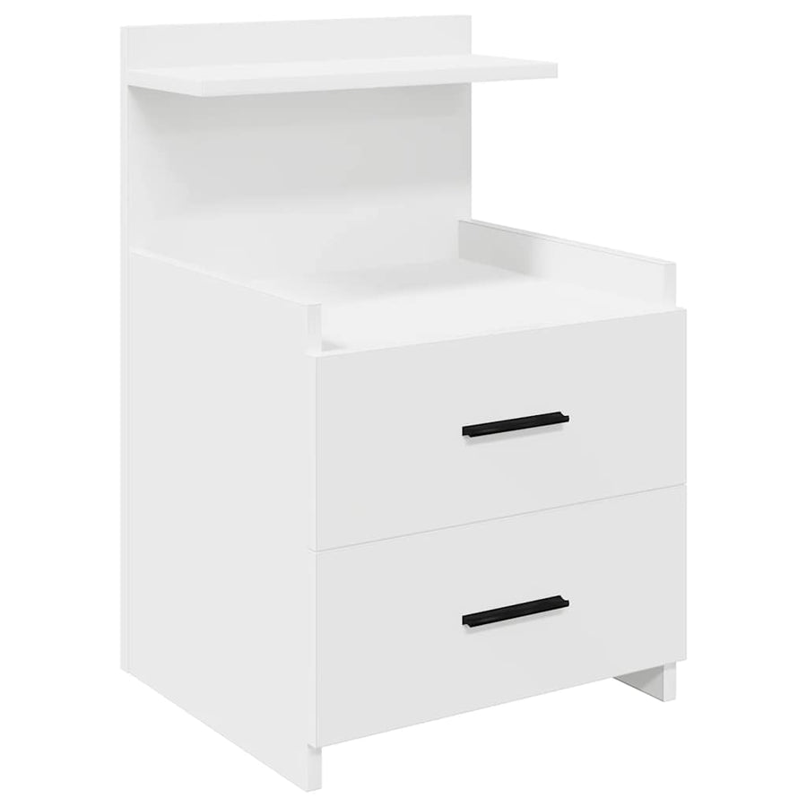 Nachtkastjes 2 st met 2 lades wit 40x36,5x62 cm
