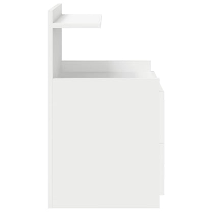 Nachtkastjes 2 st met 2 lades wit 40x36,5x62 cm