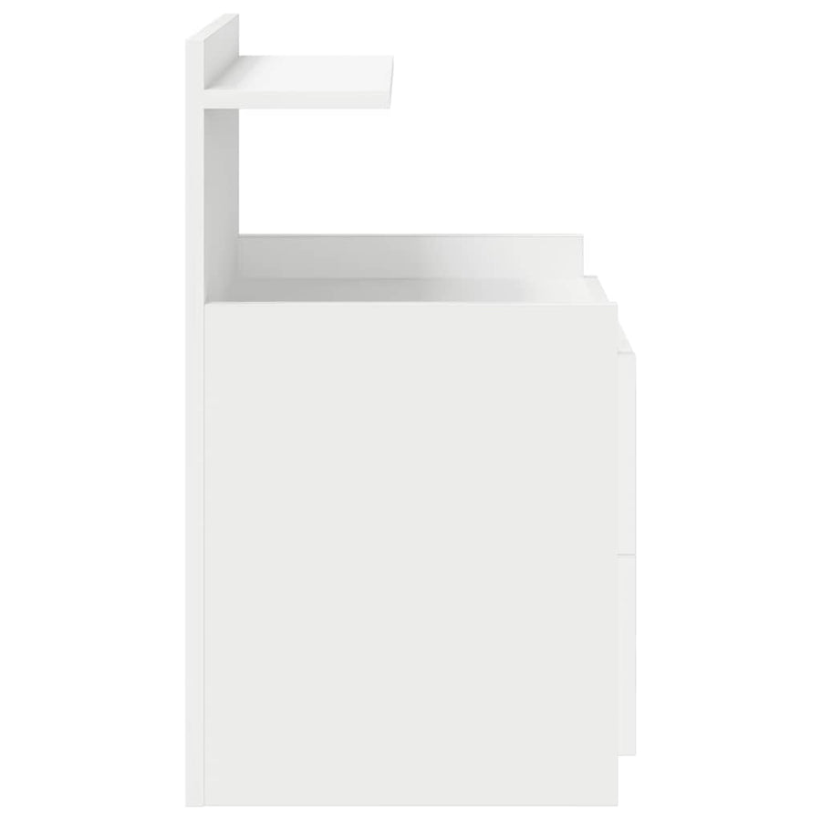 Nachtkastjes 2 st met 2 lades wit 40x36,5x62 cm