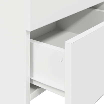 Nachtkastjes 2 st met 2 lades wit 40x36,5x62 cm