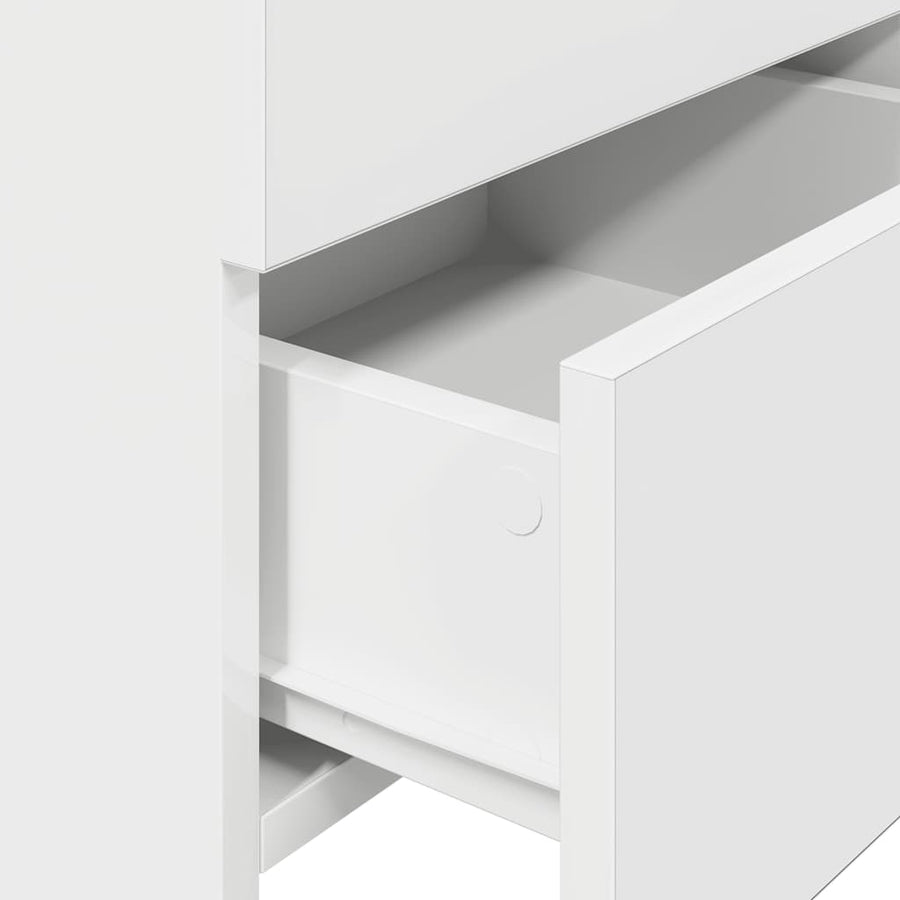 Nachtkastjes 2 st met 2 lades wit 40x36,5x62 cm