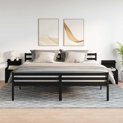 Nachtkastjes 2 st met 2 lades zwart 40x36,5x62 cm