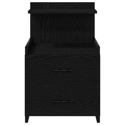 Nachtkastjes 2 st met 2 lades zwart 40x36,5x62 cm