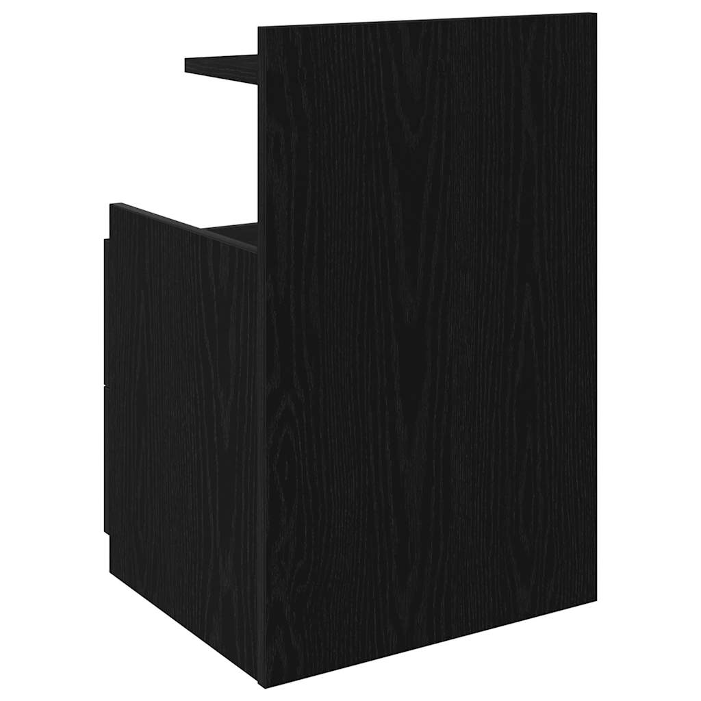 Nachtkastjes 2 st met 2 lades zwart 40x36,5x62 cm