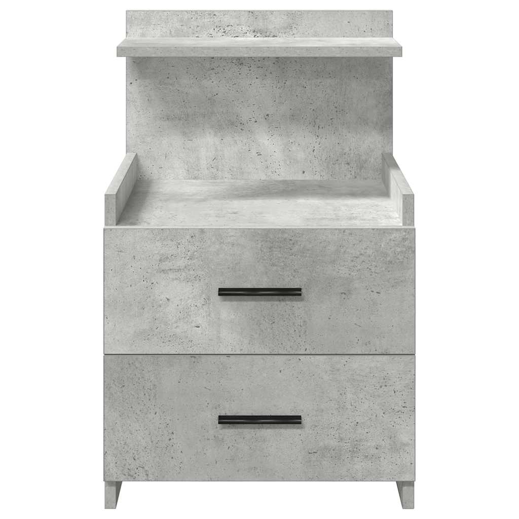 Nachtkastjes 2 st met 2 lades betongrijs 40x36,5x62 cm