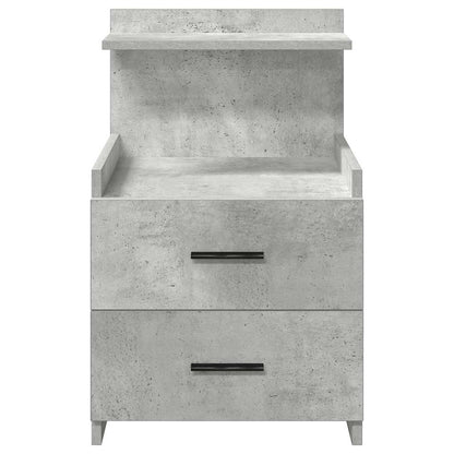 Nachtkastjes 2 st met 2 lades betongrijs 40x36,5x62 cm