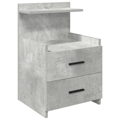 Nachtkastjes 2 st met 2 lades betongrijs 40x36,5x62 cm