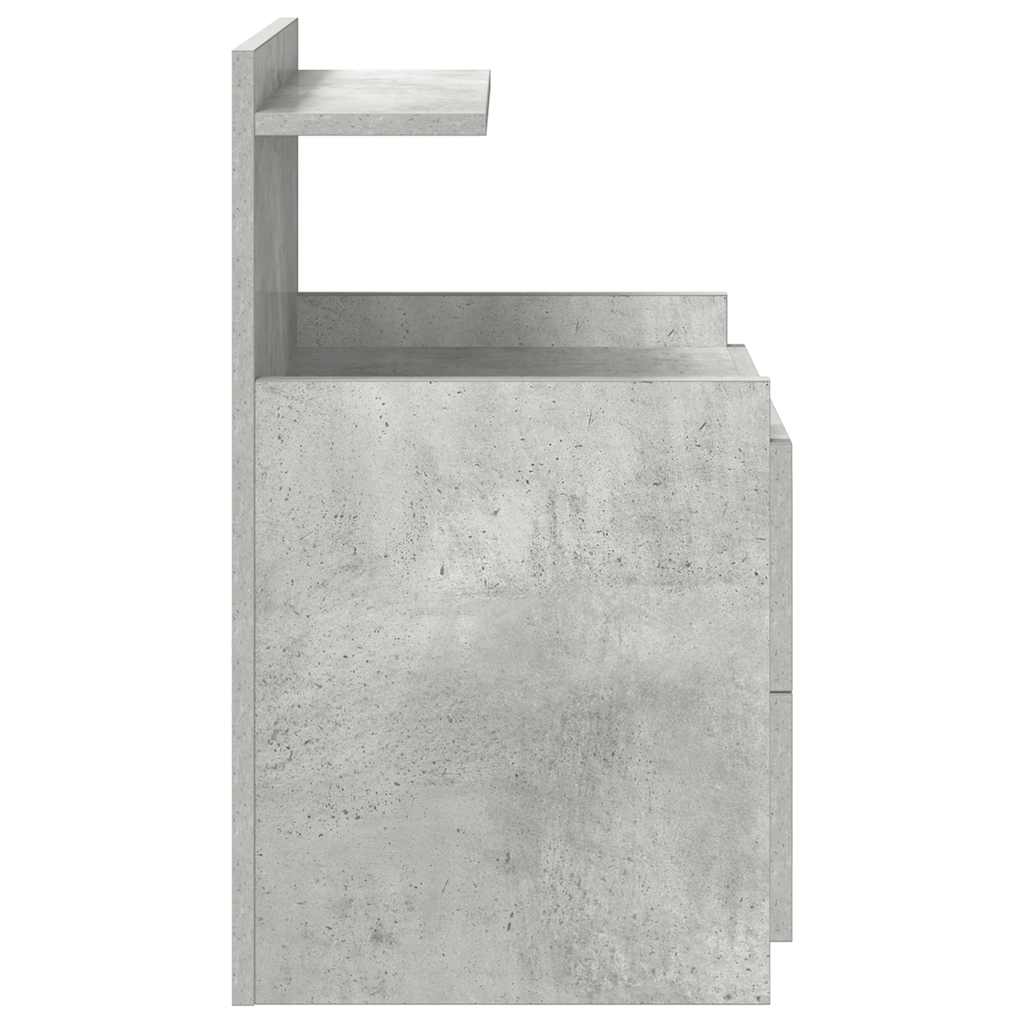 Nachtkastjes 2 st met 2 lades betongrijs 40x36,5x62 cm