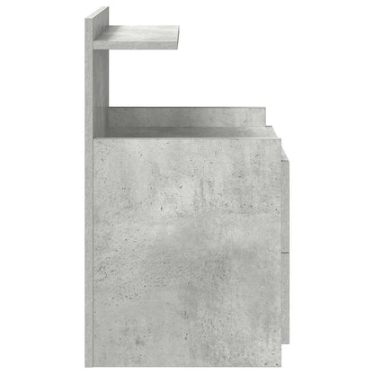 Nachtkastjes 2 st met 2 lades betongrijs 40x36,5x62 cm