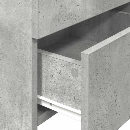 Nachtkastjes 2 st met 2 lades betongrijs 40x36,5x62 cm