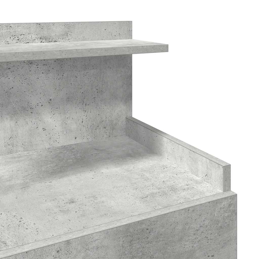 Nachtkastjes 2 st met 2 lades betongrijs 40x36,5x62 cm