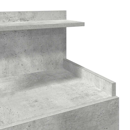Nachtkastjes 2 st met 2 lades betongrijs 40x36,5x62 cm