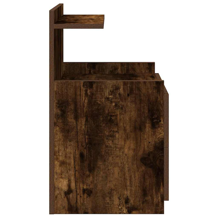 Nachtkastje met 2 lades gerookt eikenkleurig 40x36,5x62 cm