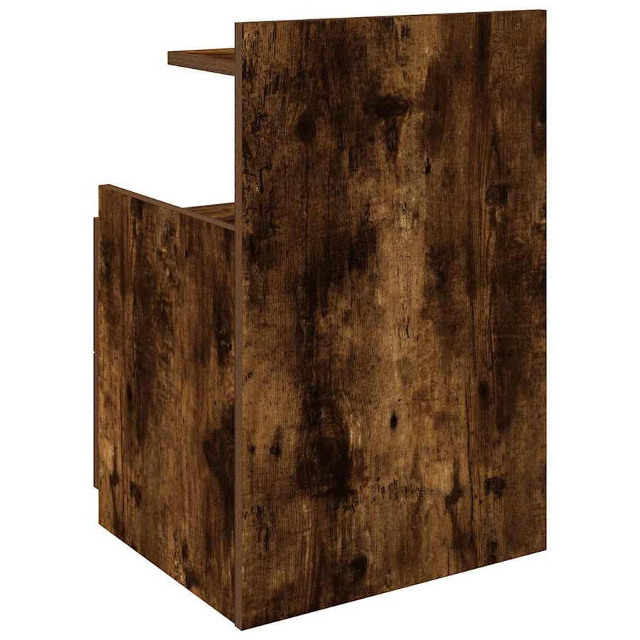 Nachtkastje met 2 lades gerookt eikenkleurig 40x36,5x62 cm