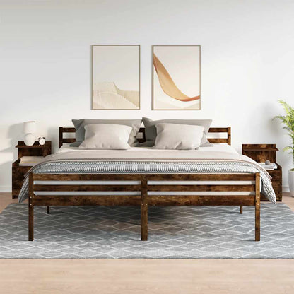 Nachtkastjes 2 st met 2 lades gerookt eikenkleurig 40x36,5x62 cm