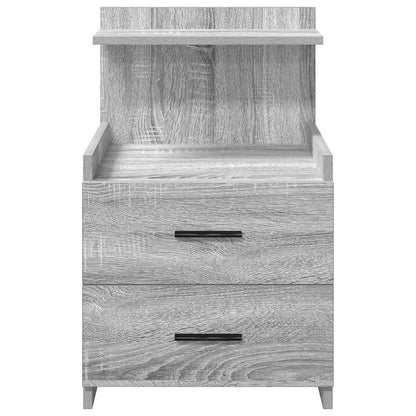 Nachtkastjes 2 st met 2 lades grijs sonoma eiken 40x36,5x62 cm