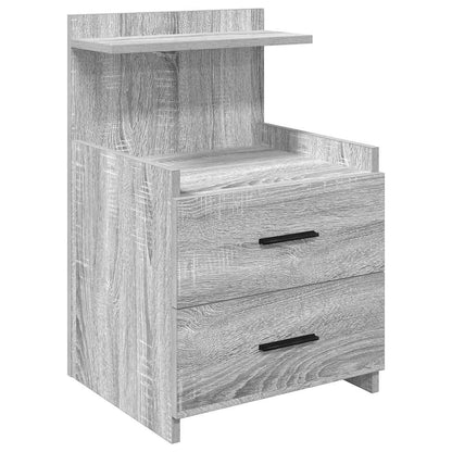 Nachtkastjes 2 st met 2 lades grijs sonoma eiken 40x36,5x62 cm