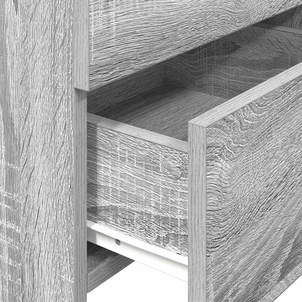 Nachtkastjes 2 st met 2 lades grijs sonoma eiken 40x36,5x62 cm