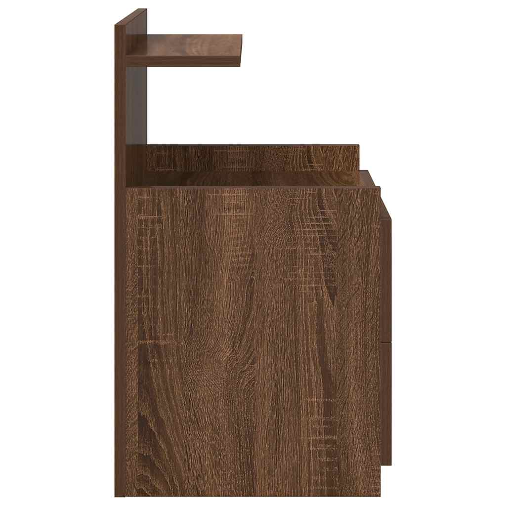 Nachtkastjes 2 st met 2 lades bruin eikenkleurig 40x36,5x62 cm