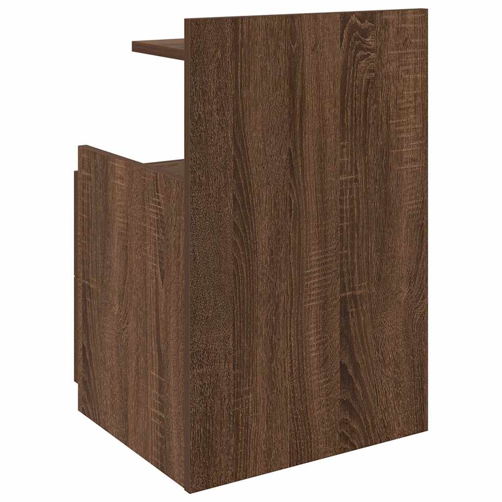 Nachtkastjes 2 st met 2 lades bruin eikenkleurig 40x36,5x62 cm