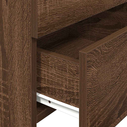 Nachtkastjes 2 st met 2 lades bruin eikenkleurig 40x36,5x62 cm