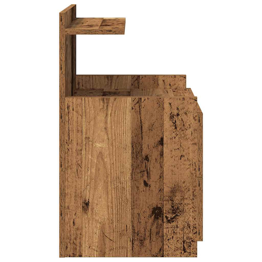Nachtkastjes 2 st met 2 lades oud houtkleurig 40x36,5x62 cm