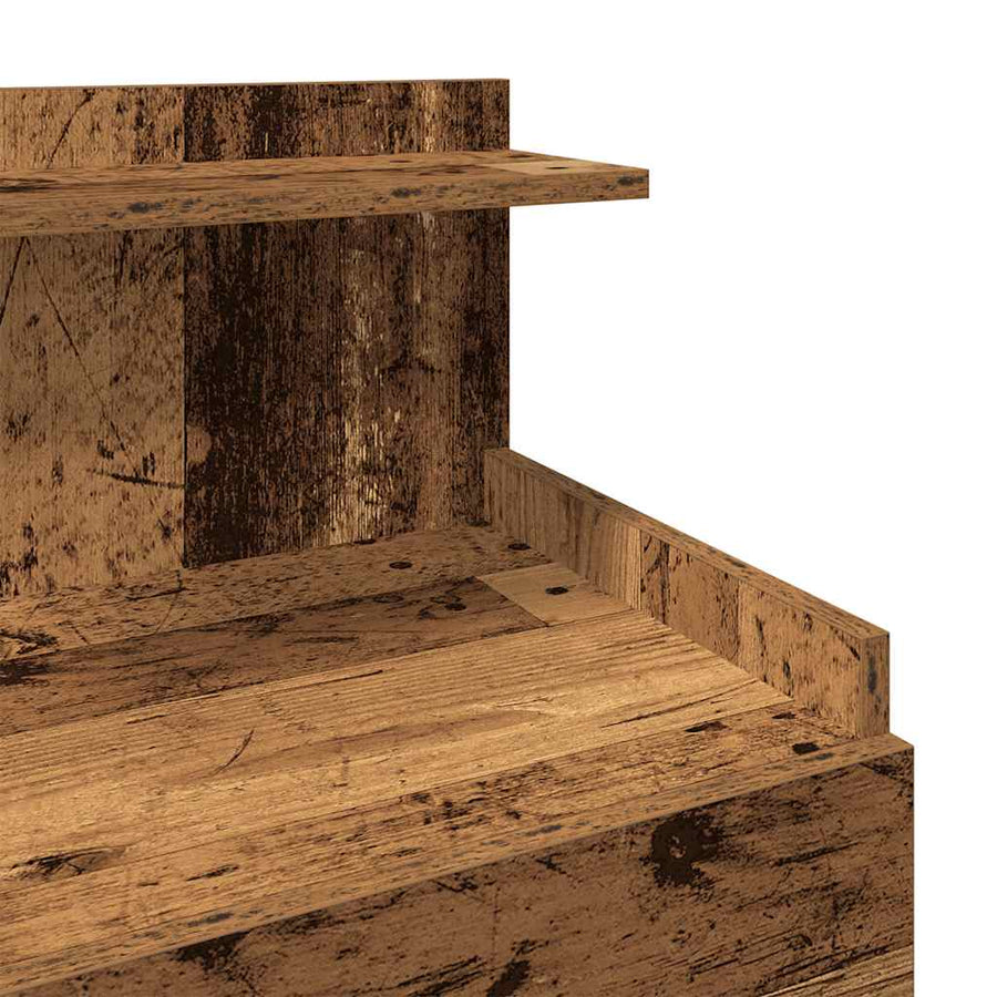Nachtkastjes 2 st met 2 lades oud houtkleurig 40x36,5x62 cm