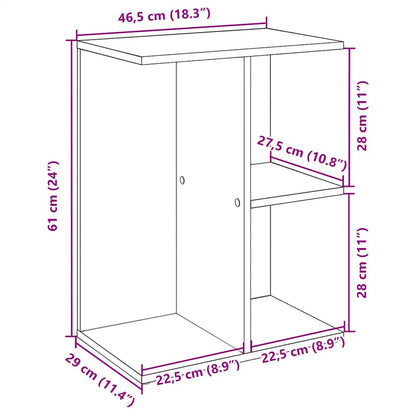Nachtkastje 46,5x29x61 cm bewerkt hout wit