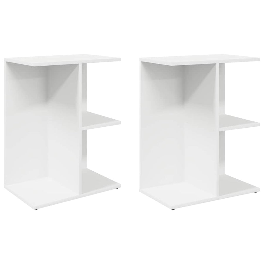 Nachtkastjes 2 st 46,5x29x61 cm bewerkt hout wit