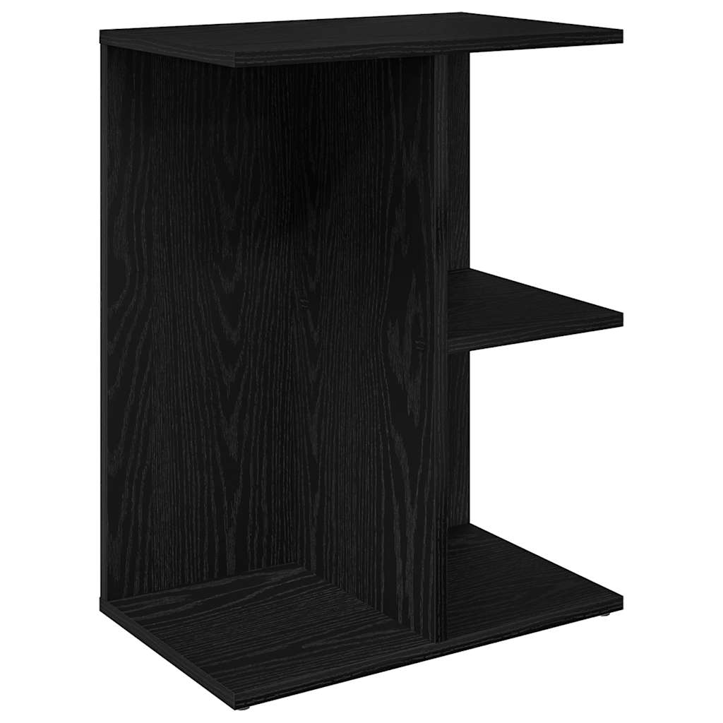 Nachtkastje 46,5x29x61 cm bewerkt hout zwart eikenkleurig