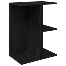 Nachtkastje 46,5x29x61 cm bewerkt hout zwart eikenkleurig