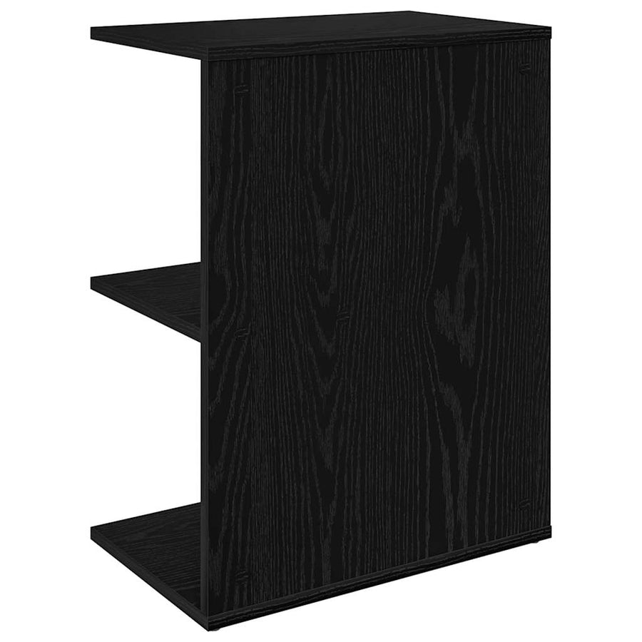 Nachtkastje 46,5x29x61 cm bewerkt hout zwart eikenkleurig