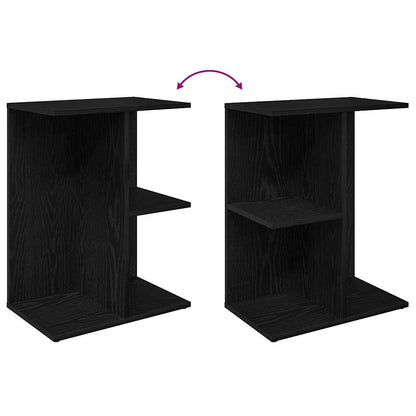 Nachtkastje 46,5x29x61 cm bewerkt hout zwart eikenkleurig