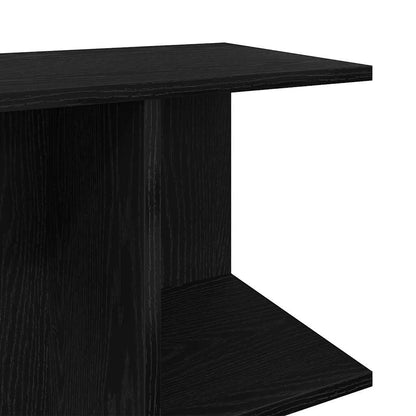 Nachtkastje 46,5x29x61 cm bewerkt hout zwart eikenkleurig