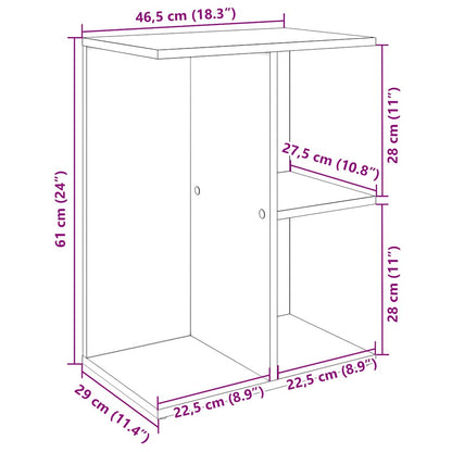 Nachtkastje 46,5x29x61 cm bewerkt hout zwart eikenkleurig