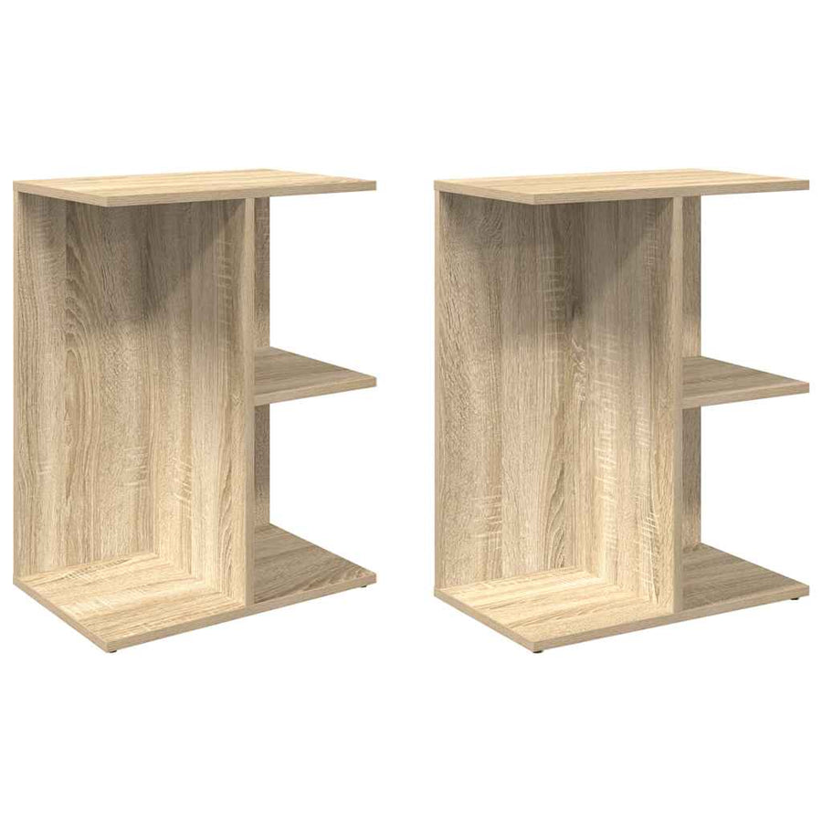 Nachtkastjes 2 st 46,5x29x61 cm bewerkt hout sonoma eikenkleur