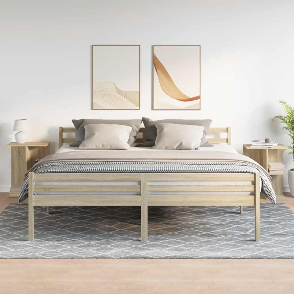Nachtkastjes 2 st 46,5x29x61 cm bewerkt hout sonoma eikenkleur