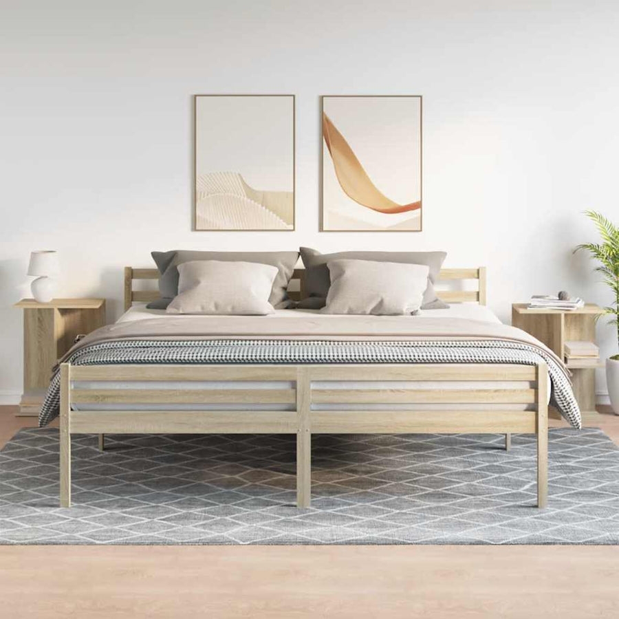 Nachtkastjes 2 st 46,5x29x61 cm bewerkt hout sonoma eikenkleur