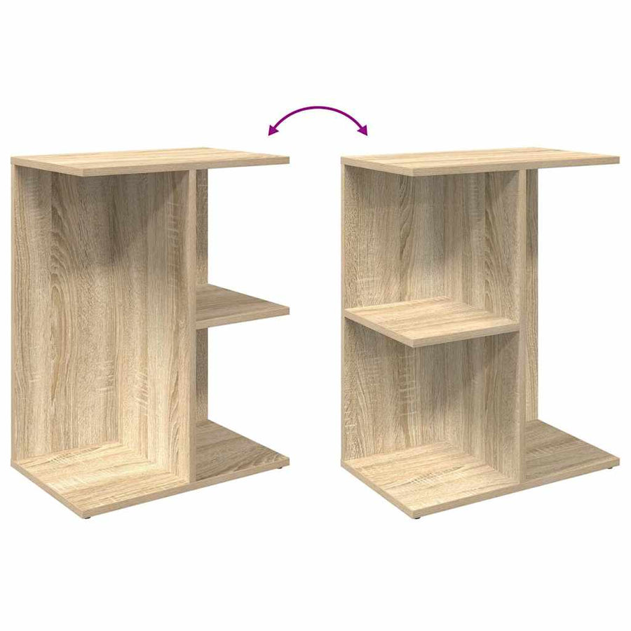 Nachtkastjes 2 st 46,5x29x61 cm bewerkt hout sonoma eikenkleur