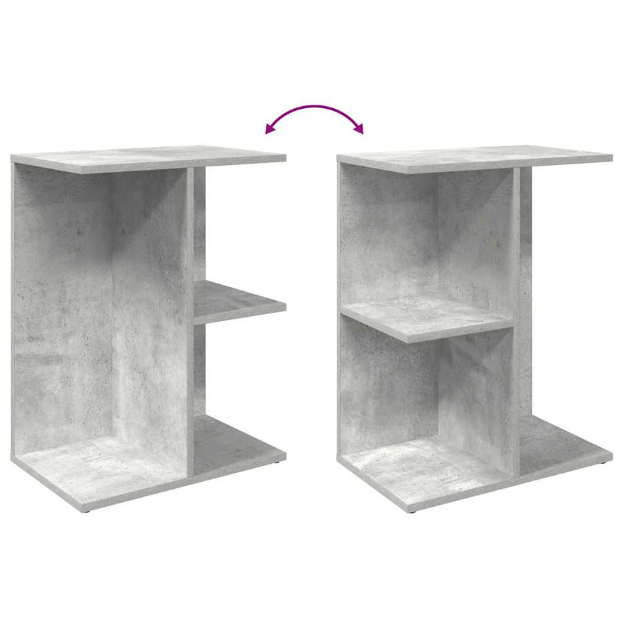 Nachtkastjes 2 st 46,5x29x61 cm bewerkt hout betongrijs