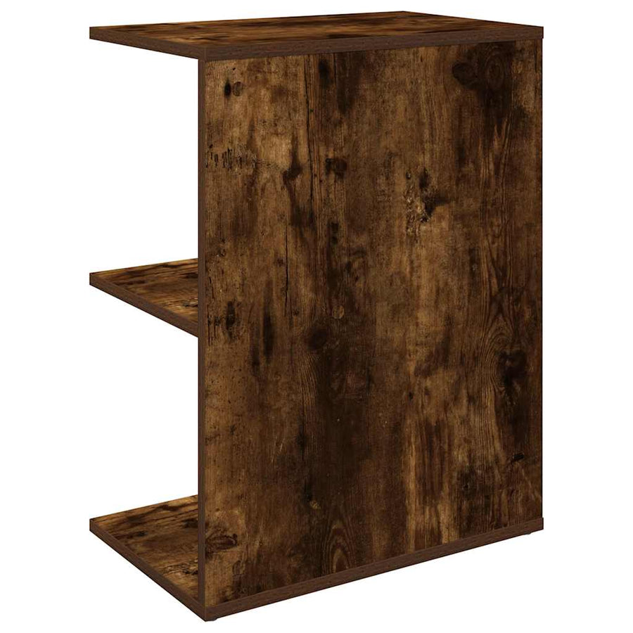 Nachtkastje 46,5x29x61 cm bewerkt hout gerookt eikenkleurig