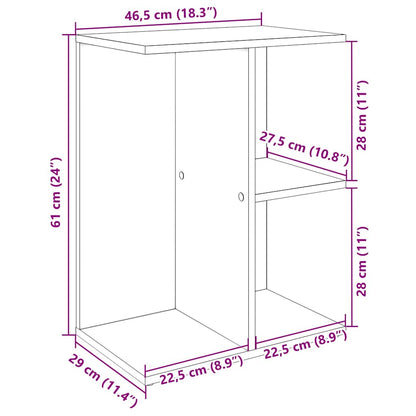 Nachtkastje 46,5x29x61 cm bewerkt hout grijs sonoma eikenkleur