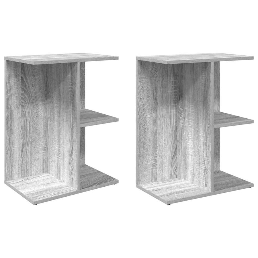 Nachtkastjes 2 st 46,5x29x61 cm bewerkt hout grijs sonoma eiken