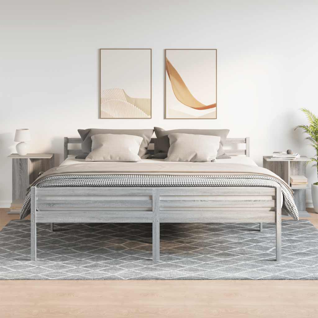 Nachtkastjes 2 st 46,5x29x61 cm bewerkt hout grijs sonoma eiken