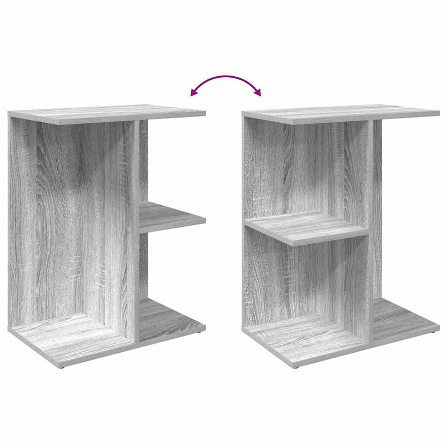 Nachtkastjes 2 st 46,5x29x61 cm bewerkt hout grijs sonoma eiken